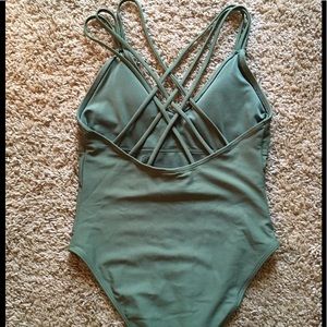 Olive green cheeky one piece
