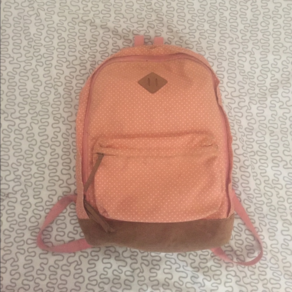 Mossino pink polka dot backpack