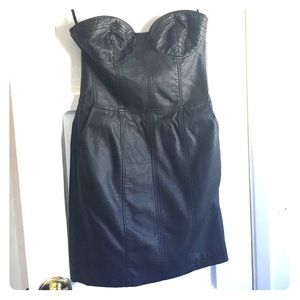 Black faux leather dress!