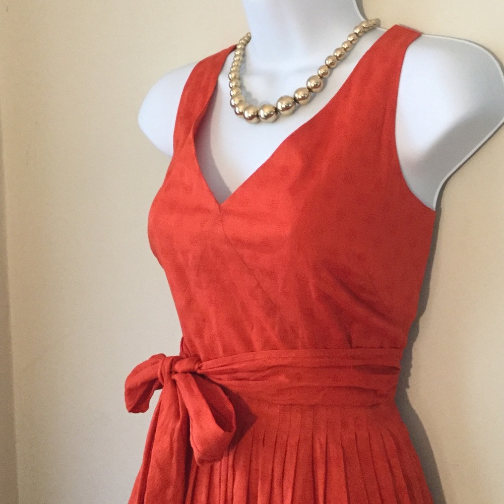 Lovely J Crew 0range cotton dress sz 12 - Picture 2 of 4