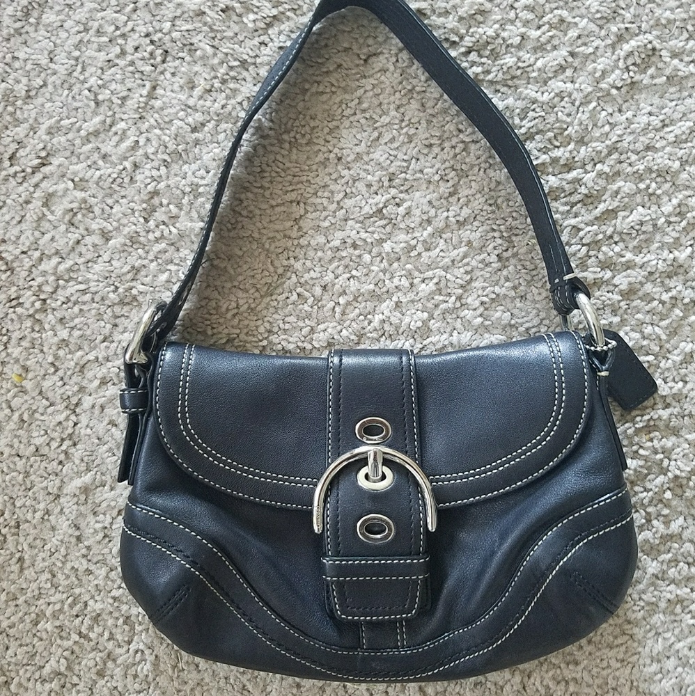 Black leather Coach purse