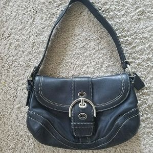 Black leather Coach purse