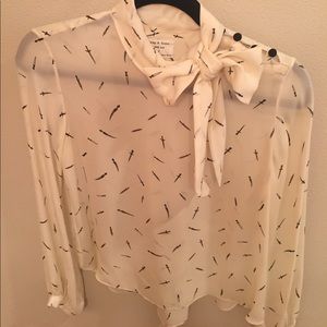 Rag & Bone Dagger Print Silk Blouse