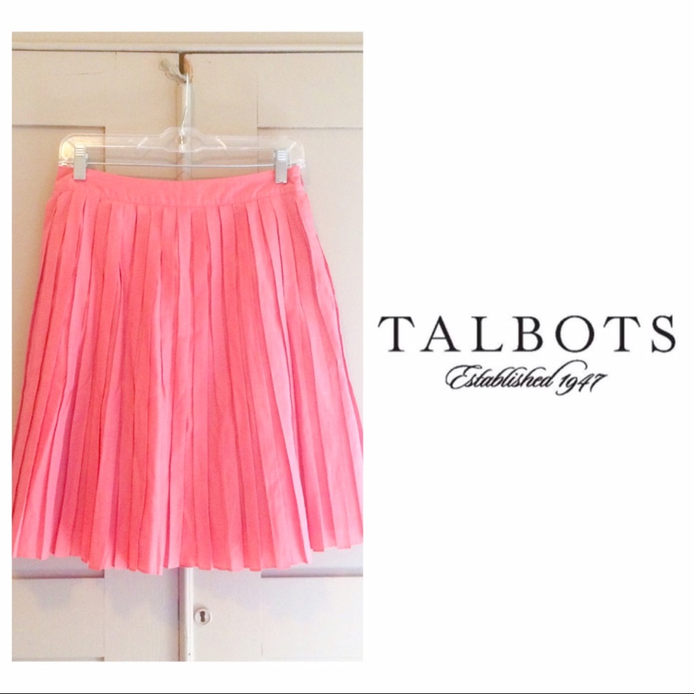NWOT Talbots Rose Pink Pleated A Line Skirt