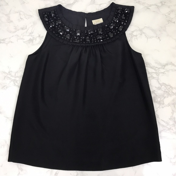 kate spade Tops - Kate Spade Silk Embellished Tank Top Work Blouse