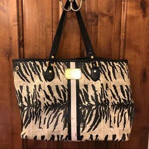 L.A.M.B. Zebra newspaper print tote bag