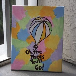 "Oh the places you'll go" canvas