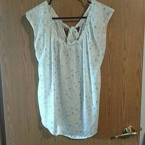 Mint and gray polka dot top LC Lauren Conrad