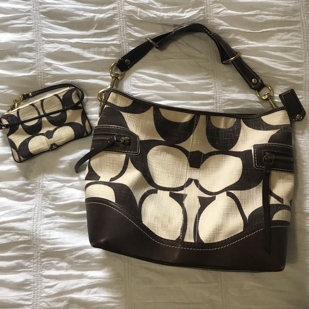 Coach bag and matching wristlet