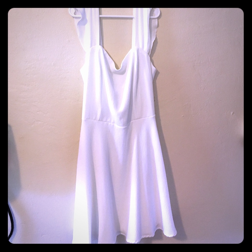 White tie back dress