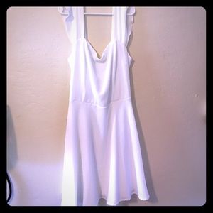 White tie back dress