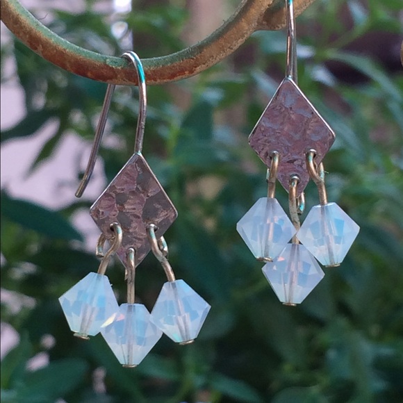 Handmade Sterling Silver Drop Earrings - Picture 2 of 3