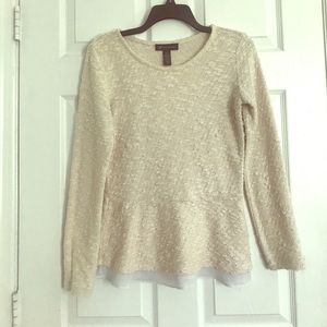 Cream Blouse with gold and white details