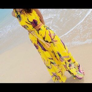 Spaghetti Strap Bohemia Floral Maxi Dress