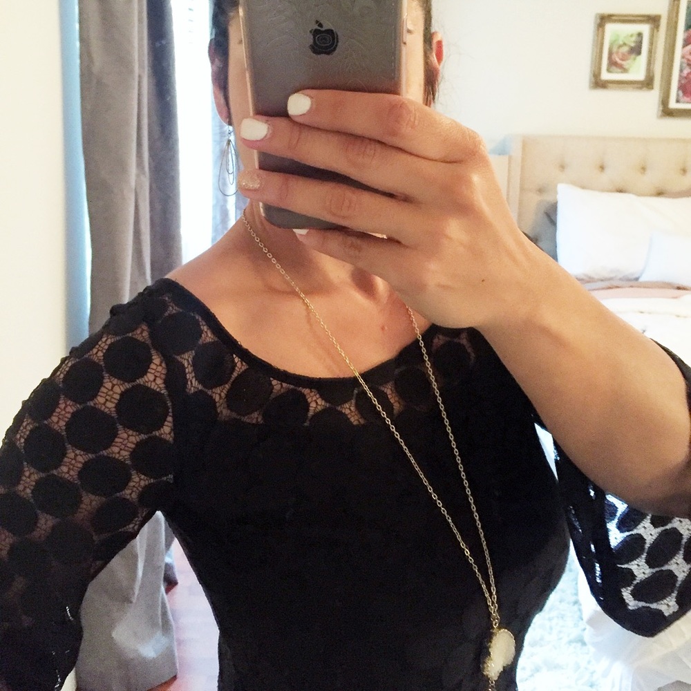 Beautiful black laser cut detail dress