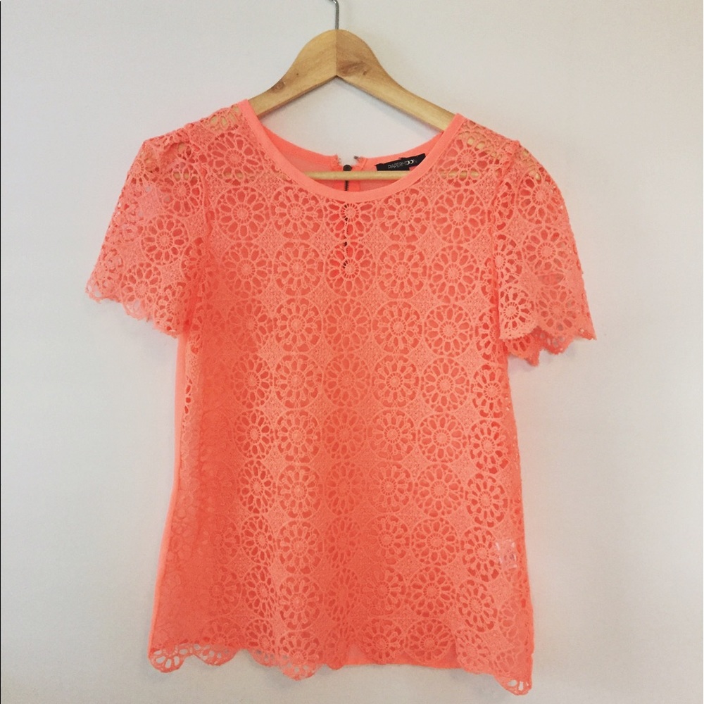 Papermoon coral sheer top