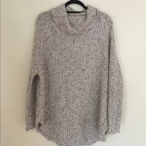 Free people cream turtleneck tunic/ long sweater