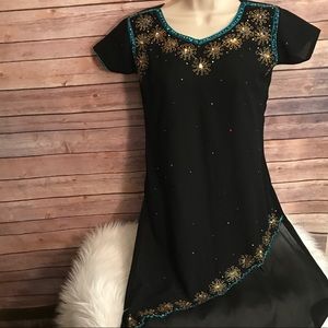 Black Sequin Sheer Tunic Embellished Made in India