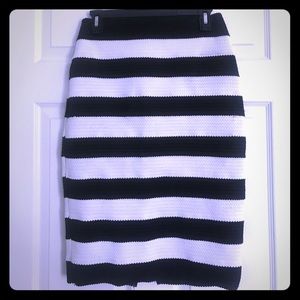 Black and white stripes skirt