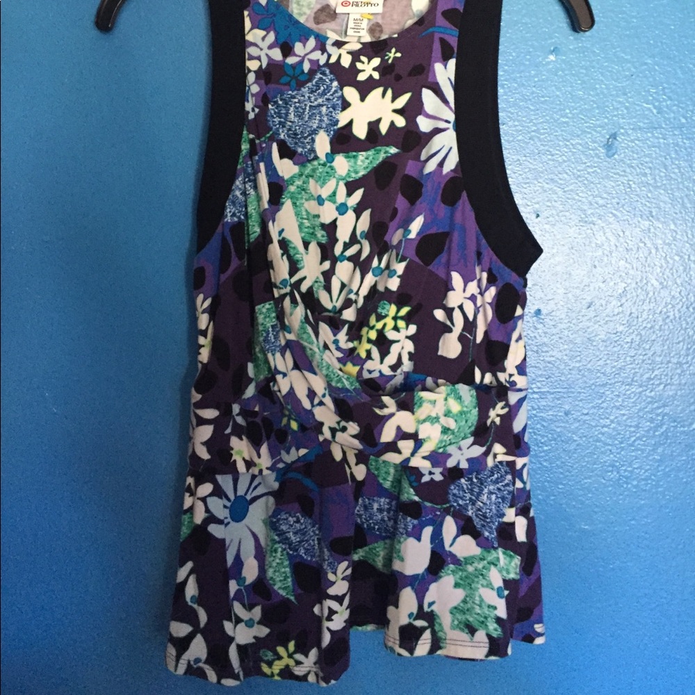 Peter Pilotto for target floral blue tank. Sz M