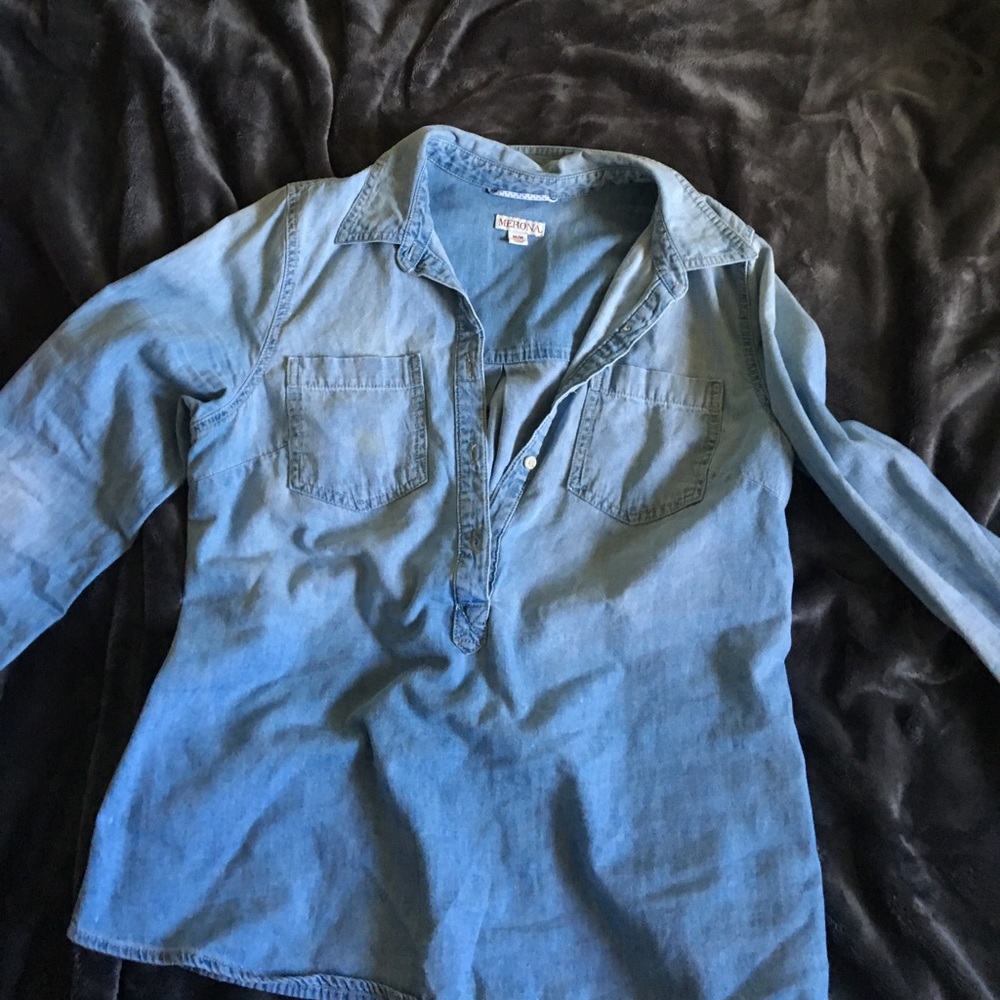 Chambray long sleeve shirt