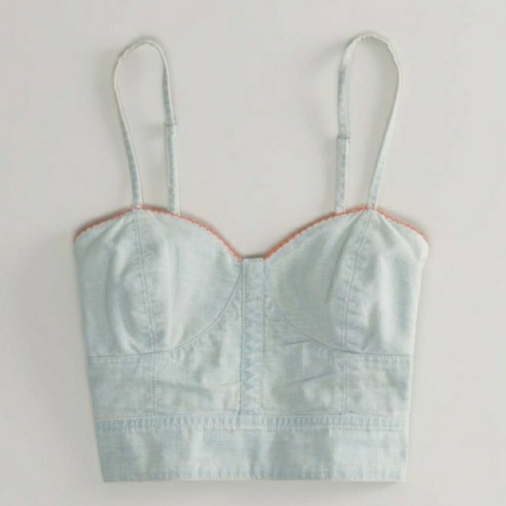 Light Denim Sweetheart American Eagle Crop Top