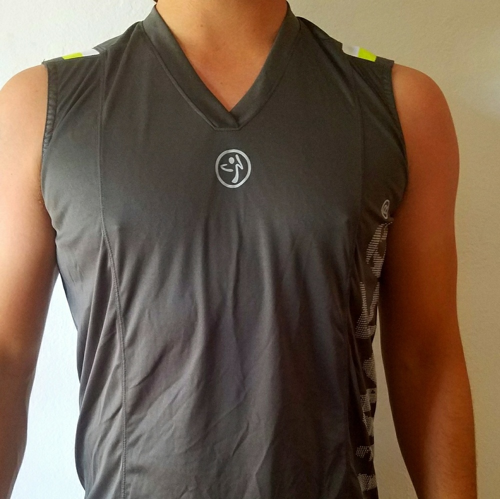 Zumba Instructor Muscle Tank with Green Ribbing