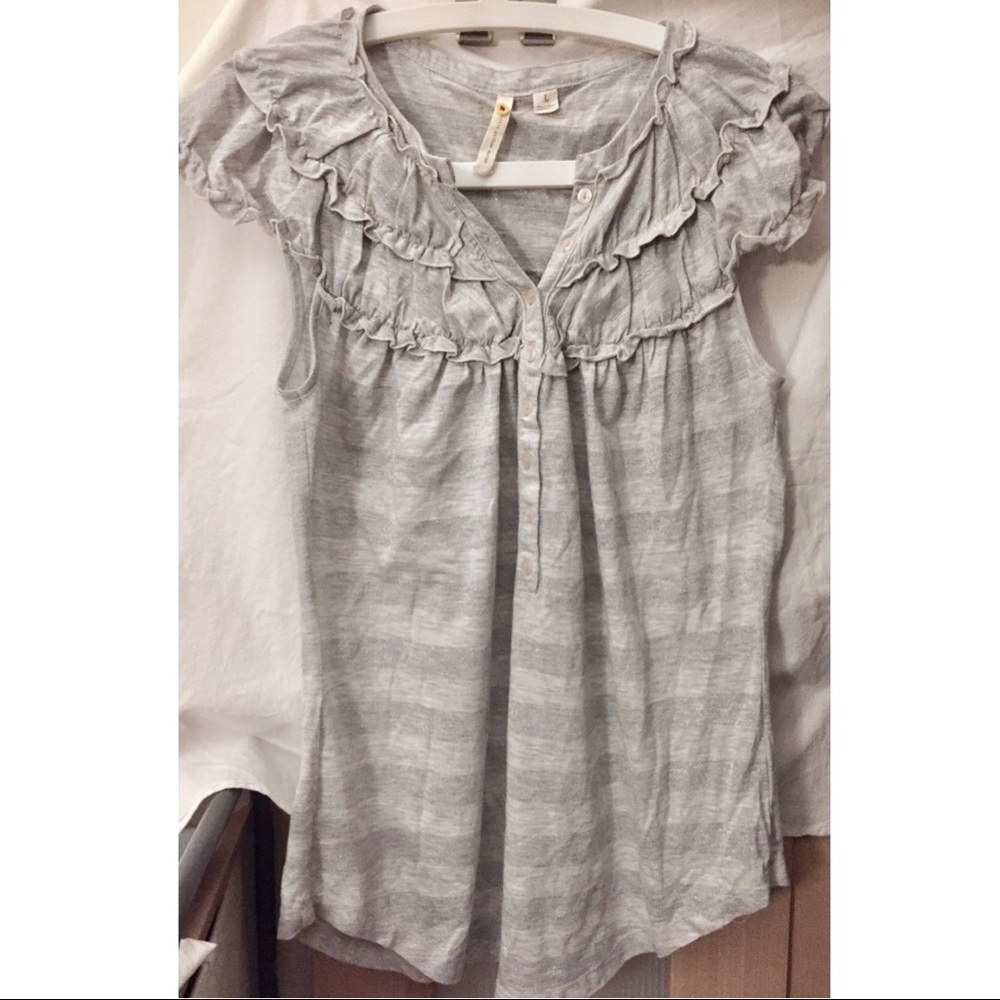 Anthropologie Little Yellow Button top