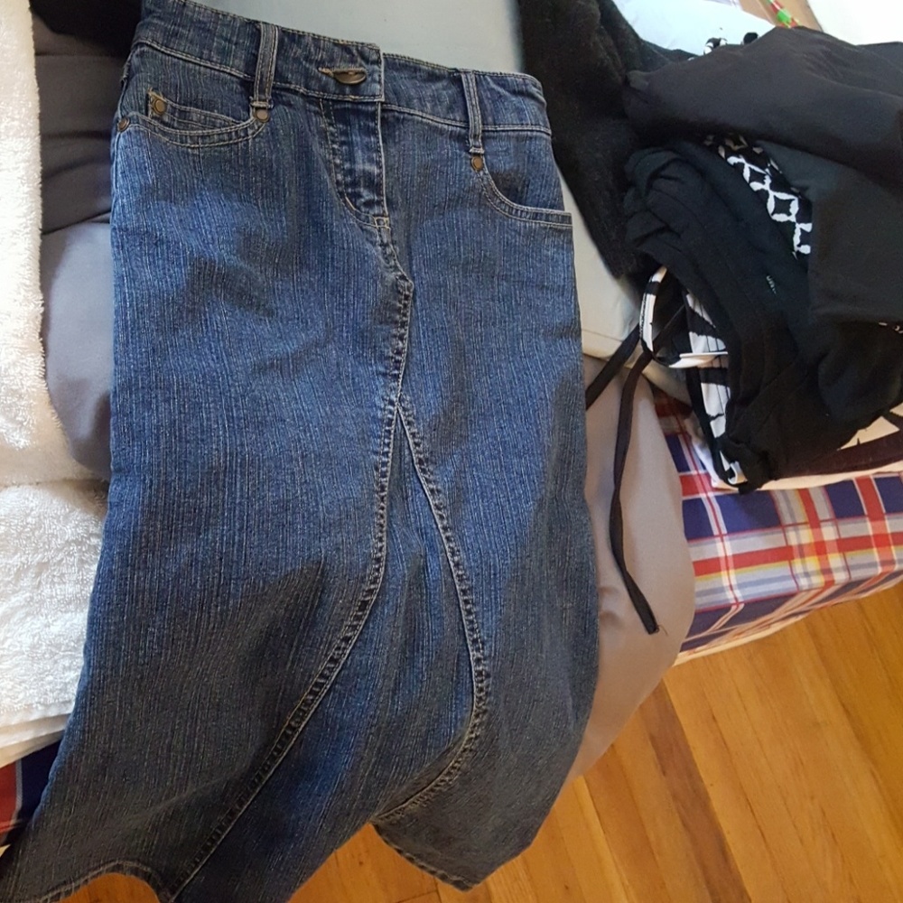Size 7 Girls denim ankle length skirt