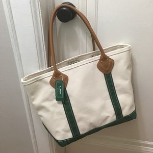 ll bean leather handle tote