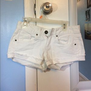 White crop shorts