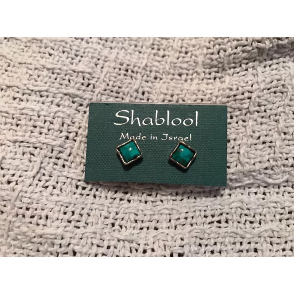 Shablool sterling silver turquoise stud earrings