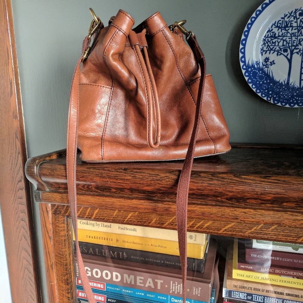 Women's Fossil Crossbody Leather Double Strap Bag