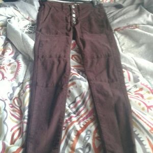 Burgundy high waisted pants