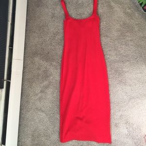 American Apparel red Ponte midi dress