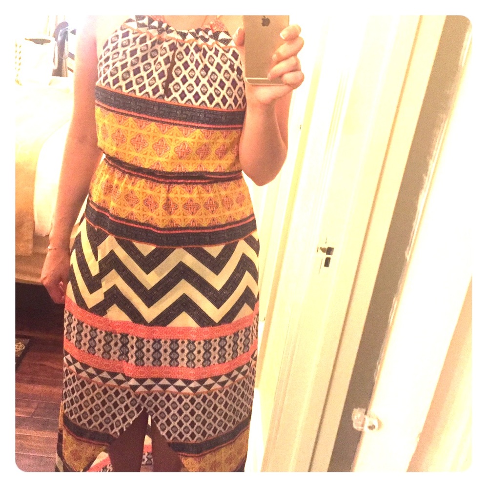 Sanctuary high-low multi color dress