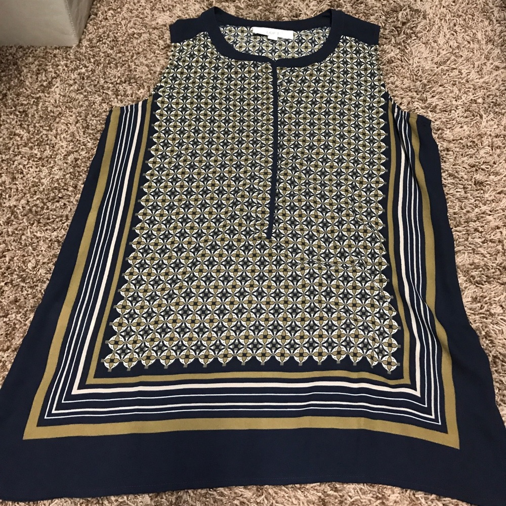 Loft blue geometric print top