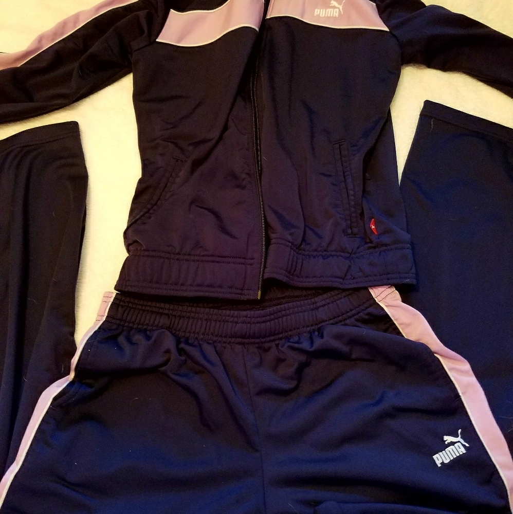 Blue and Pink Puma Track Suit