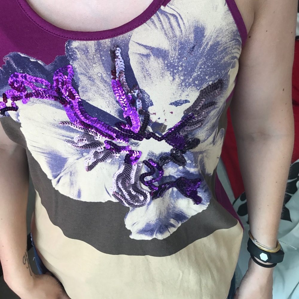 Fuchsia Flower Racerback Tank Top - Picture 2 of 2