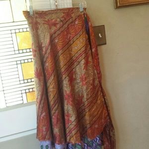 Reversible Silk Sari Skirt