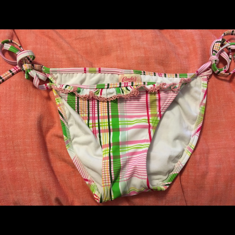 Pink plaid Candies bikini bottom