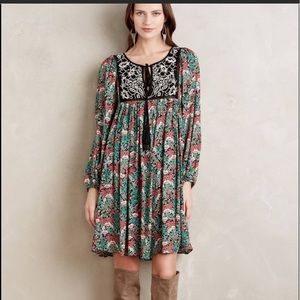 Floral anthropologie baby doll dress