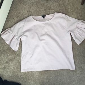 J. crew ruffle sleeve t shirt NWOT
