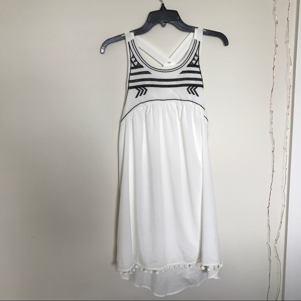 White shift dress