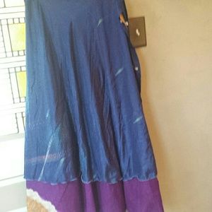 Reversible silk sari skirt