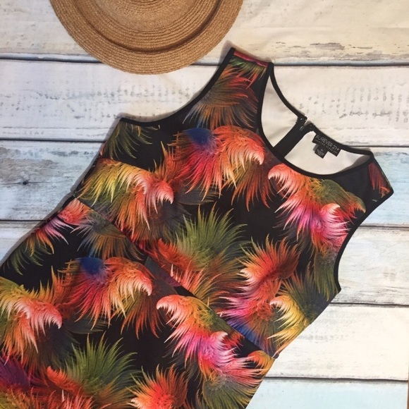 Forever 21 Dresses & Skirts - FOREVER 21+ Colorful Feather Print Us Size Dress