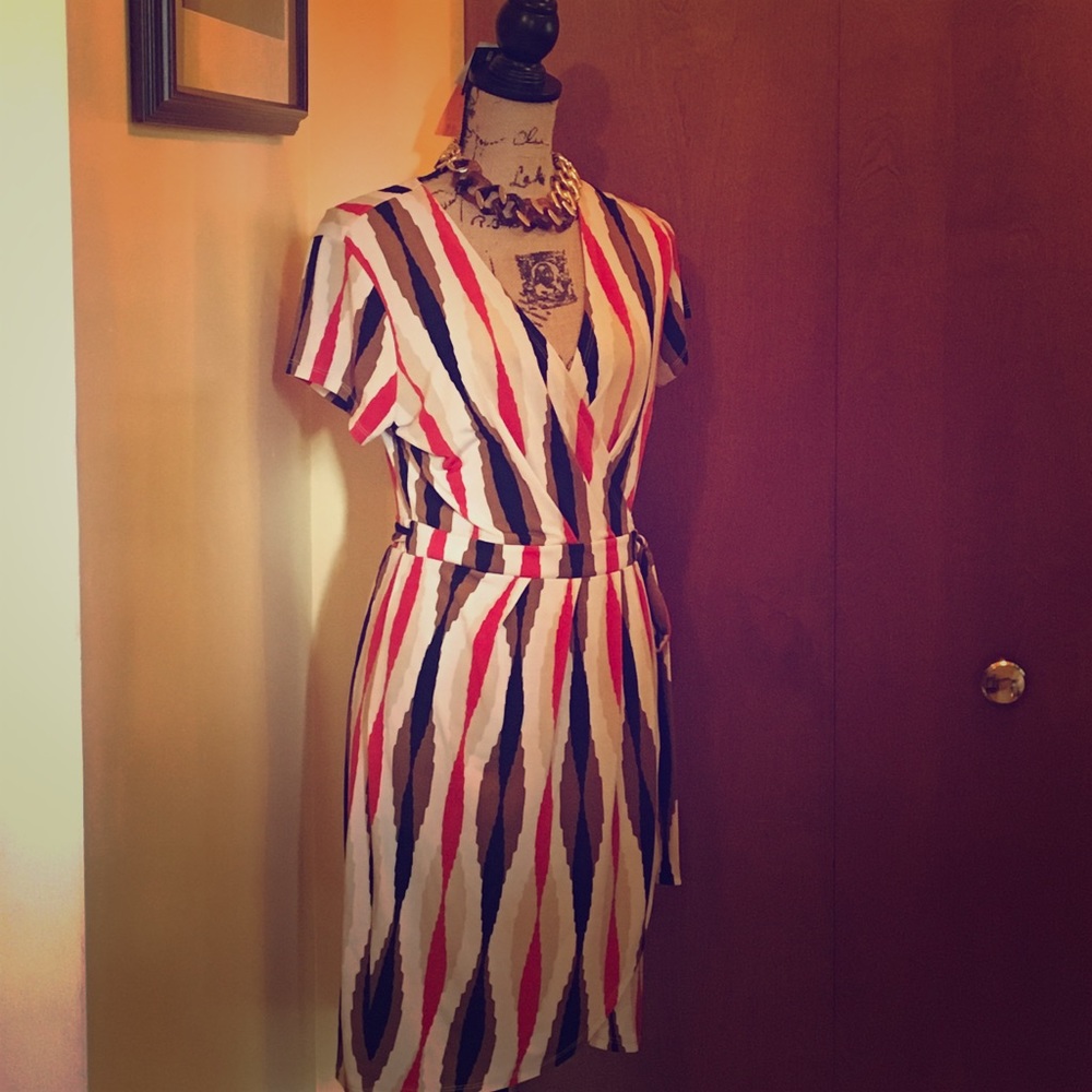 Multi color wrap dress