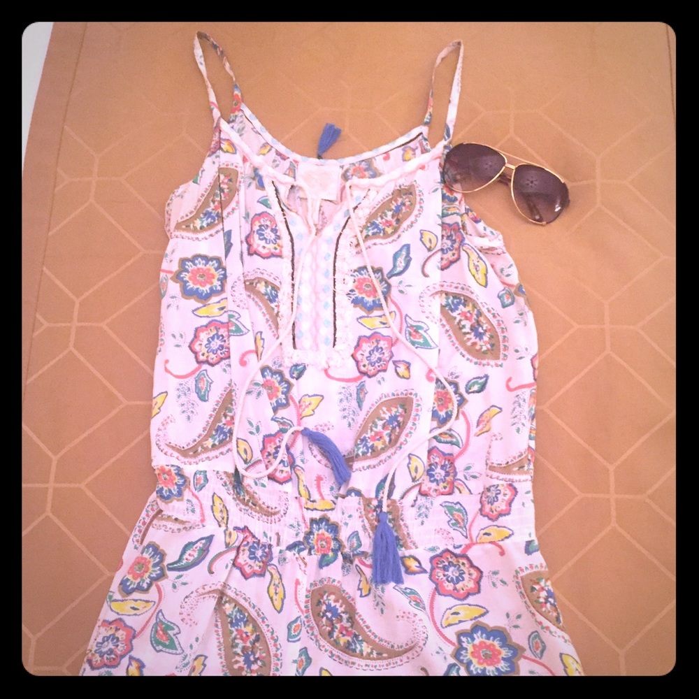 Fringe and tassels pastel paisley Romper