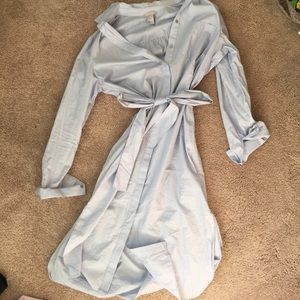 midi length h&m shirt dress w ruffle