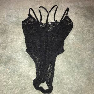 Black Harness Lace Body Suit